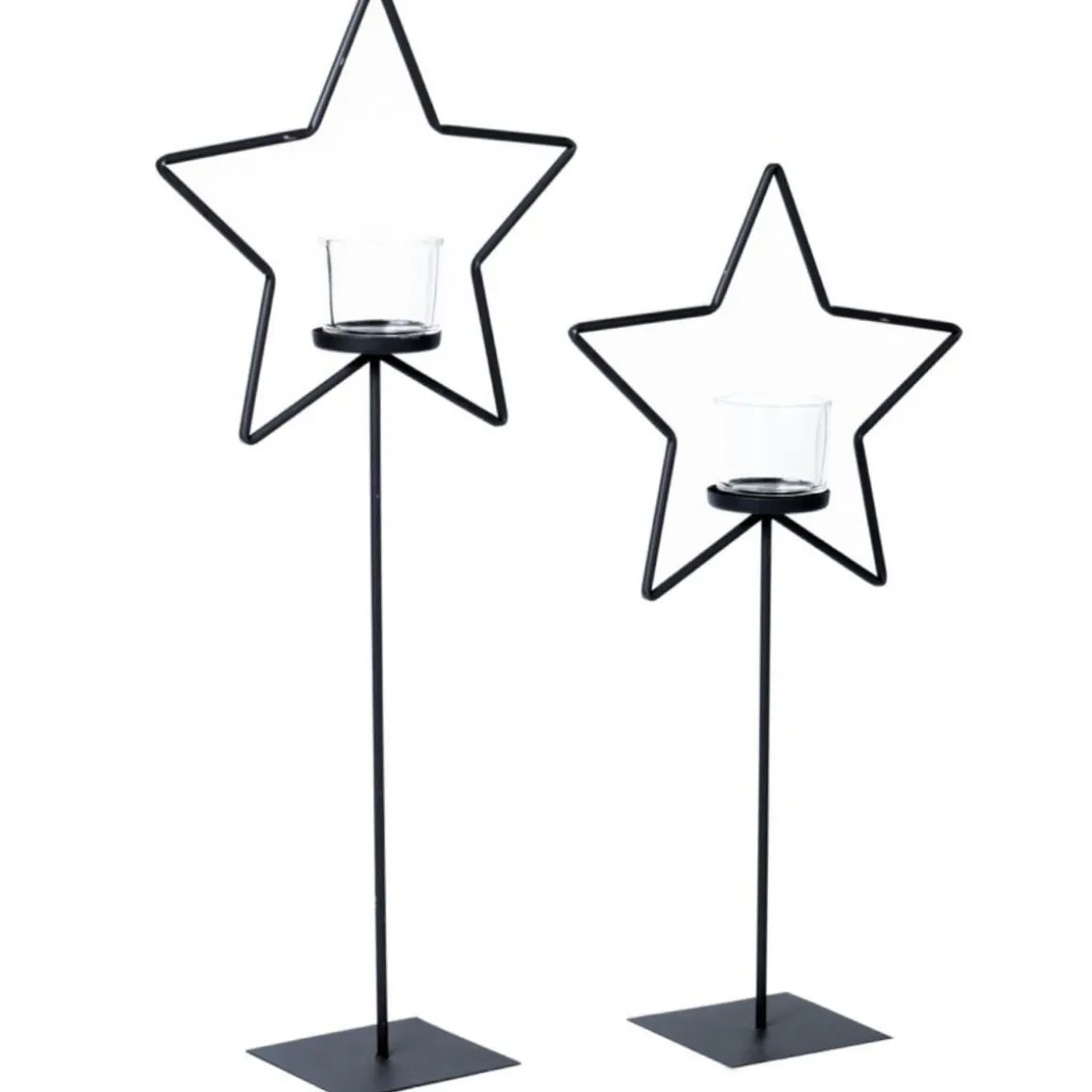 Eisen Windlicht Stern, Weihnachtsstern auf Metallständer, 80cm, WMG Grünberger