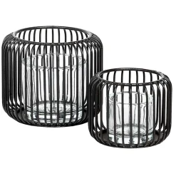 Eisen Windlicht Pino, Kerzenhalter schwarz, 10x12cm, WMG Grünberger