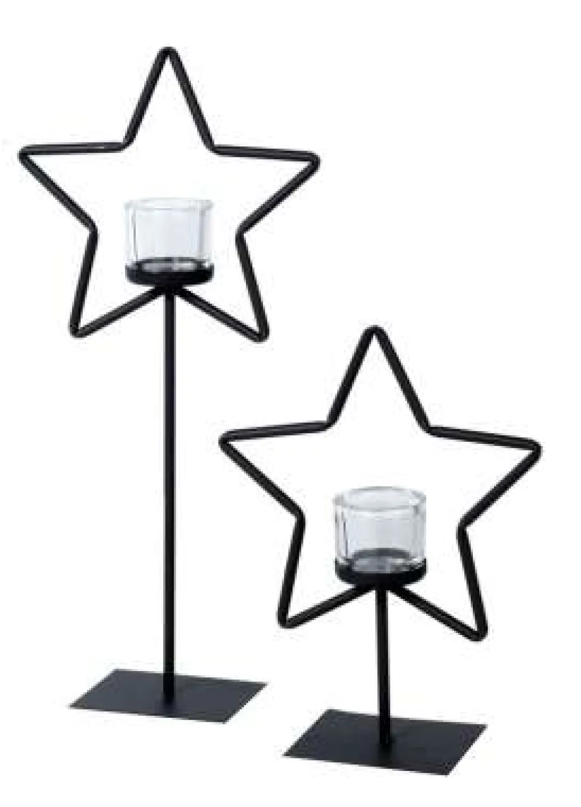 Eisen Windlicht Stern, Weihnachtsstern auf Metallständer, 30cm, WMG Grünberger