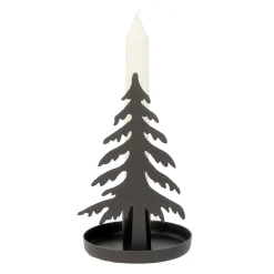 Eisen Leuchter Tannenbaum Burton, Kerzenhalter Tannenbaum mit Schale, 15cm, WMG Grünberger