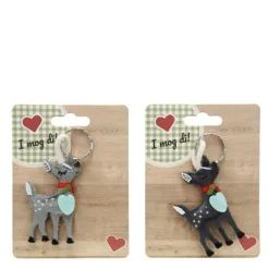 Filz Schlüsselanhänger Reh "I mog di"  dunkelgrau, Gilde