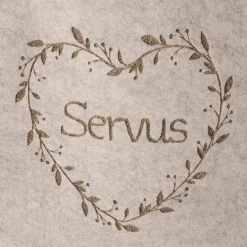 Filz Tasche Garni beige, Filztasche mit Herz und Spruch: Servus, 28x40cm, Boltze Home Collections