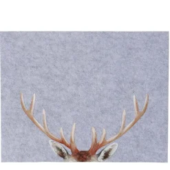 Filz Tischset Hirsch Aspen, Hirschgeweih, hellgrau, 45x35cm, Boltze Home Collections
