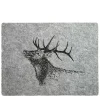 Filz Tischset Hirsch, röhrender Hirsch, grau-schwarz, 45x35cm