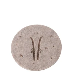 Filz Untersetzer Mountains Skistöcke, Ø10cm, Boltze Home Collections