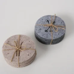 Filz Untersetzer Mountains Skistöcke, Ø10cm, Boltze Home Collections