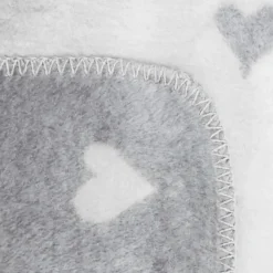 Fleecedecke Herz, Wendedecke mit kleinen und großen Herzen, creme-grau, 130x180cm, Mars & More