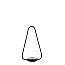 Glas Windlicht, Teelichthalter mit Henkel, Vejlby, 20cm, WMG Grünberger