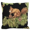 Gobelin Kissen Eichhörnchen, Eichhörnchen mit Tannenzapfen, schwarz, 45x45cm, Mars & More