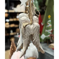 Hänger Engelsflügel, Holzflügel am Juteseil, 48cm