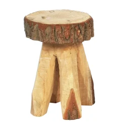 Hocker Naturholz, Holzhocker Eiche natur, rustikaler Blumenhocker, 30x26cm, WMG Grünberger