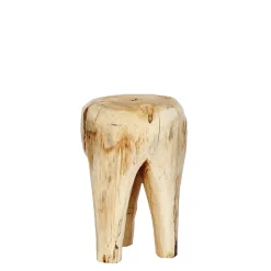 Hocker Naturholz, massiver Holzhocker Natur, 3-beinig, 45x30cm, WMG Grünberger
