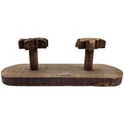 Holz Garderobe Edelweiß Rustikal, Holzbrett mit 2 Edelweiß, 30x10cm, Les Sculpteurs du lac