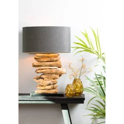 Holz Lampenfuß Treibholz FURY Natur, 60x46cm, Light & Living