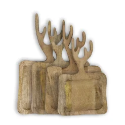 Holz Schneidebrett mit Geweih, Holzbrett Geweih, 28x45cm, Mars & More