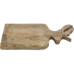 Holz Schneidebrett mit Hirsch, Holzbrett Hirschkopf, 21x41cm, Mars & More