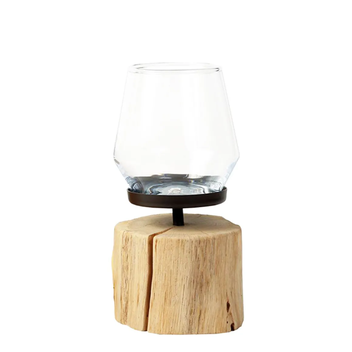 Holz Windlicht Mulan, Naturholzstamm, 25cm, WMG Grünberger