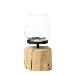 Holz Windlicht Mulan, Naturholzstamm, 25cm, WMG Grünberger