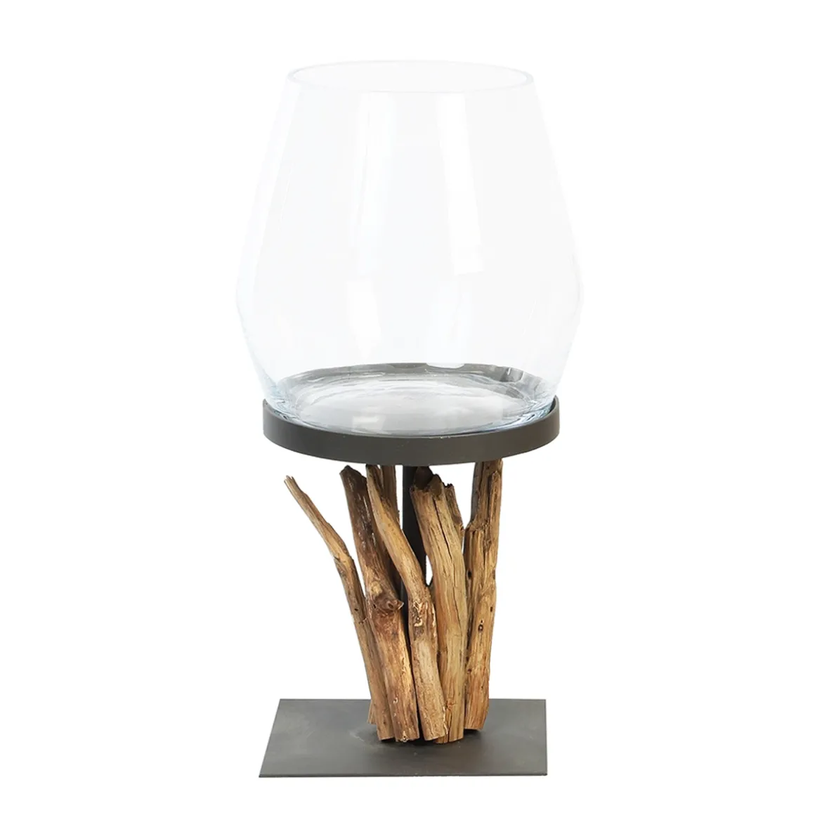 Holz Windlicht Raisa Naturholz, Windlicht aus Naturäste, 50cm, WMG Grünberger