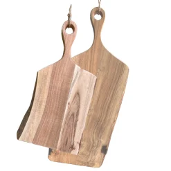 Holzbrett Akazie, mit Griff und Juteschnur, 53x21cm
