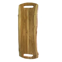 Holzbrett Akazie, Serviertablett mit 2 Eingriffe, 60x22cm