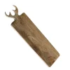 Holzbrett Hirsch Vaasa, Holz Schneidebrett mit Geweih, 15x55cm, Mangoholz, Boltze Home Collections