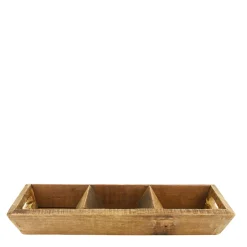 Holzschale mit 3 Fächer used look, recycelt, 57x18cm, DIJK Natural Collections