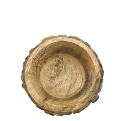 Holzschale Natur, rustikale Mangoschale mit Rinde, Ø22cm