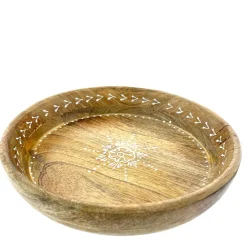 Holzschale rund, Holzschale mit Muster, Holzteller, Ø25cm