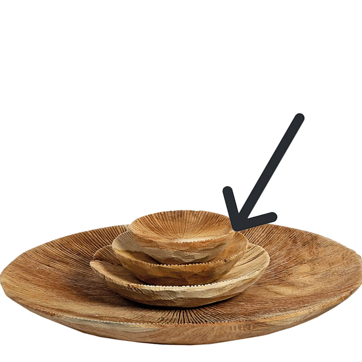 Holzschale Benoa Teak unfinish, rustikale Naturholzschale mit Maßerung, Ø12cm, WMG Grünberger