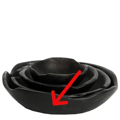 Holzschale Teak Organic black, rustikale schwarze Naturholzschale, Ø30cm, WMG Grünberger