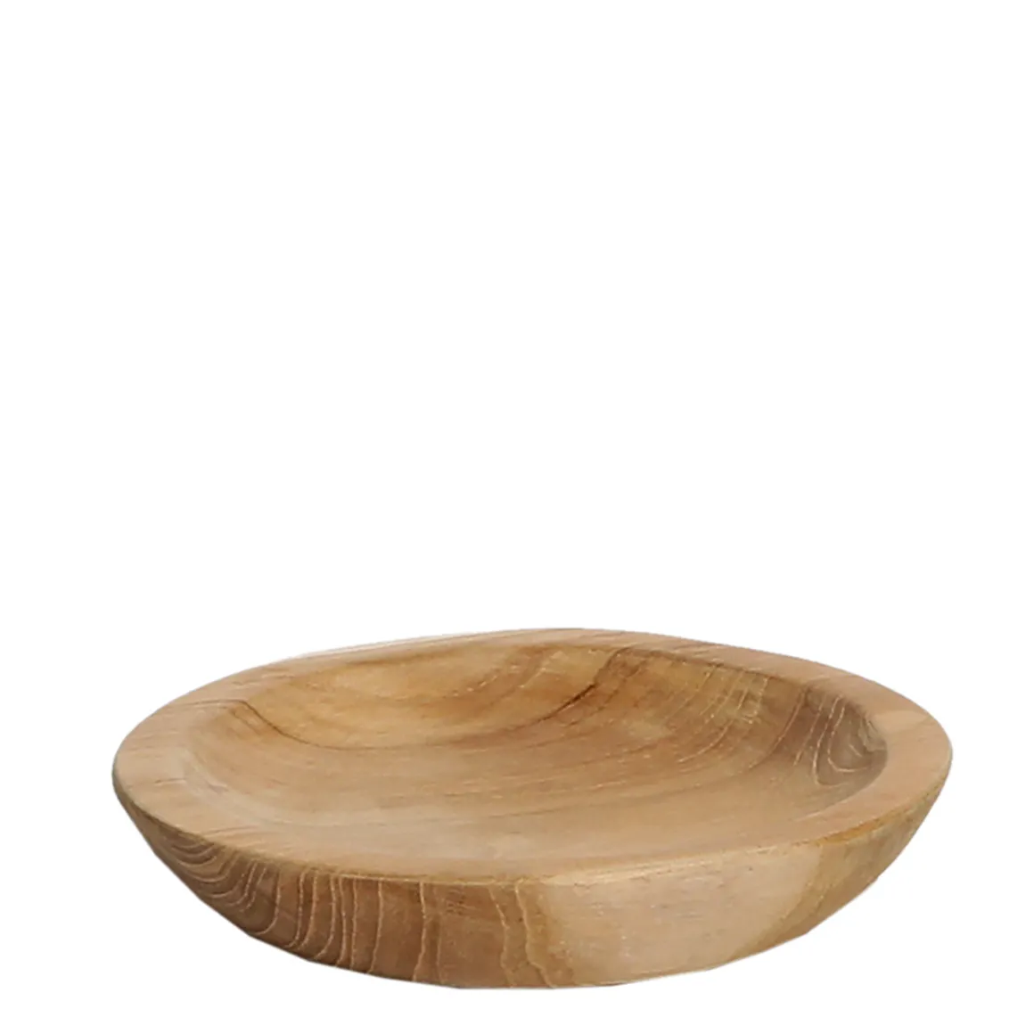 Holzschale Teak unfinish, rustikale Naturholzschale, Ø15cm, WMG Grünberger