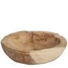 Holzschale Teak unfinish, rustikale Naturholzschale, Ø18cm, WMG Grünberger