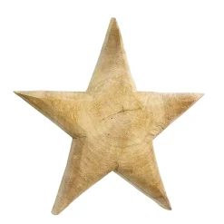 Holzstern Kapella rau, Weihnachtsstern aus Naturholz, 60cm, WMG Grünberger