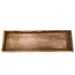 Holztablett, langes schmales Tablett aus Mangoholz, rechteckig lang, 49cm