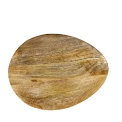 Holzteller Ostern, Teller Osterei, eiförmig, 30x23cm, Mangoholz