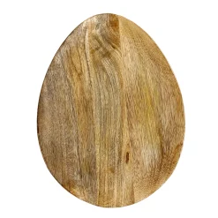 Holzteller Ostern, Teller Osterei, eiförmig, 30x23cm, Mangoholz
