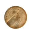 Holzteller rund, Schale mit kleinem Rand aus Mangoholz, kleiner Platzteller, Ø22cm