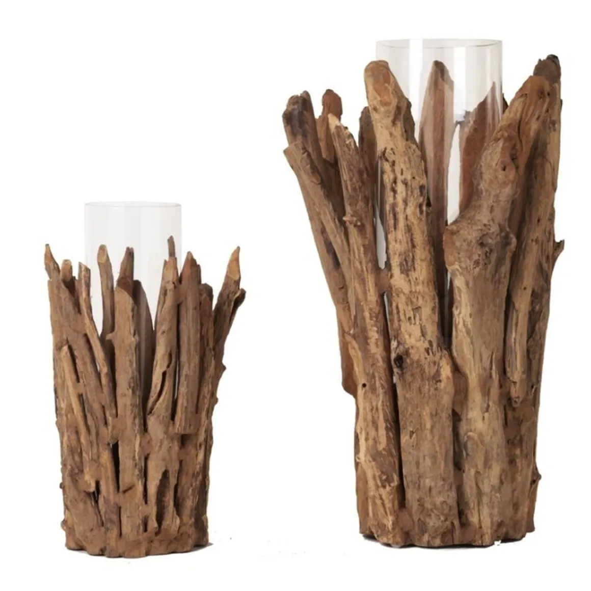 Holz Windlicht Teak Papua, Treibholz, Naturholz, 70cm, WMG Grünberger