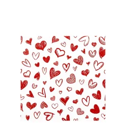 Home Fashion Papierservietten Herzen rot, Herzen überall, 25x25cm