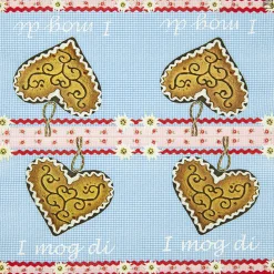 Home Fashion Papierservietten I mog di, Lebkuchenherz und Edelweiß, 33x33cm