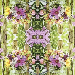 Home Fashion Papierservietten bunte Blumen im Glas, 33x33cm