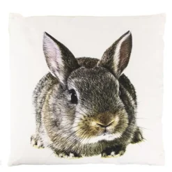 Kanevas Kissen Kaninchen, Häschen grau-braun, 50x50cm, Mars & More