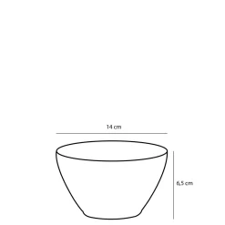 Keramik Schüssel, Tabo, handgefertigt, weiß, Rand braun, 6x14cm, Mica Decorations