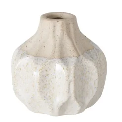 Keramikvase Malia, Blumenvase 2 farbig, beige-creme, 9x10cm, Steingut, Boltze Home Collections