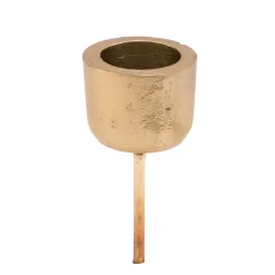 Kerzenhalter, Adventsstecker für Stabkerzen, gold, 4x11cm, Aluminium