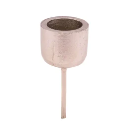 Kerzenhalter, Adventsstecker für Stabkerzen, platin-silber, 4x11cm, Aluminium