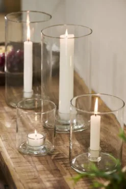 Kerzenhalter Glas mit Einsatz für 2,2cm Kerze, 15x12cm, Ib Laursen