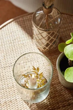 Kerzenhalter Glas mit Einsatz für 2,2cm Kerze, 15x12cm, Ib Laursen