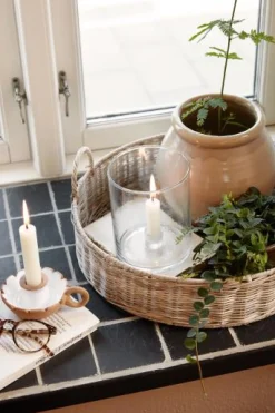 Kerzenhalter Glas mit Einsatz für 2,2cm Kerze, 15x12cm, Ib Laursen